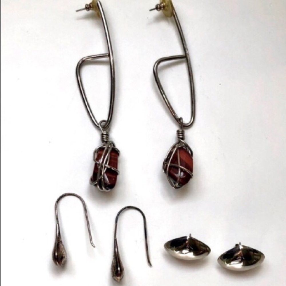 Trio of Earrings - Silver & Tiger Eye - Picture 10 of 10